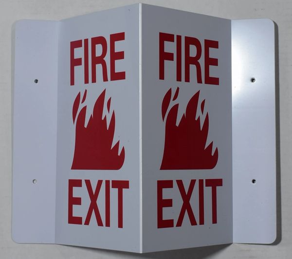 3D FIRE EXIT SIGN (3D projection signs 5.5X9)- Les Deux cotes line