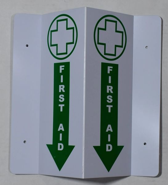 3D FIRST AID SIGN (3D projection signs 9X7)- Les Deux cotes line