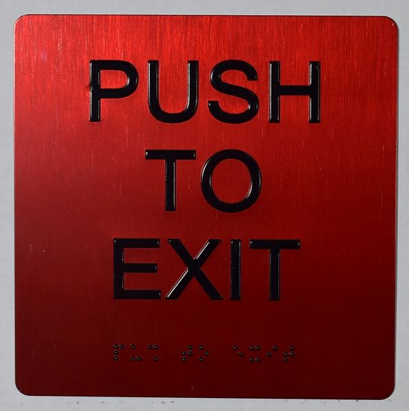 PUSH TO EXIT SIGN (ALUMINUM SIGNS 4X4)