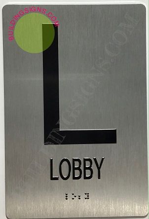 LOBBY SIGN- SILVER- BRAILLE (ALUMINUM SIGNS 9X6)- The Sensation Line