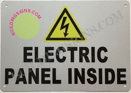 ELECTRIC PANEL INSIDE SIGN-WHITE background - ALUMINUM (ALUMINUM SIGNS 7X10)