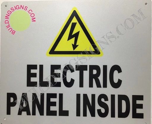 ELECTRIC PANEL INSIDE SIGN-WHITE background - ALUMINUM (ALUMINUM SIGNS 10X12)