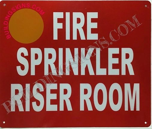 FIRE SPRINKLER RISER ROOM SIGN (ALUMINUM SIGNS 10X12)