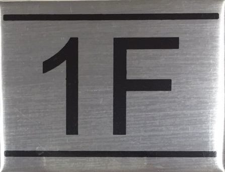 APARTMENT NUMBER SIGN – 1F- BRUSHED ALUMINUM