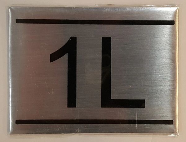 APARTMENT NUMBER SIGN – 1L- BRUSHED ALUMINUM