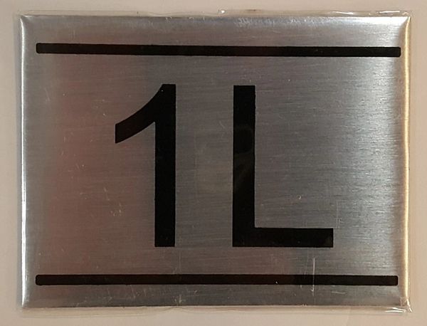 APARTMENT NUMBER SIGN – 1L- BRUSHED ALUMINUM