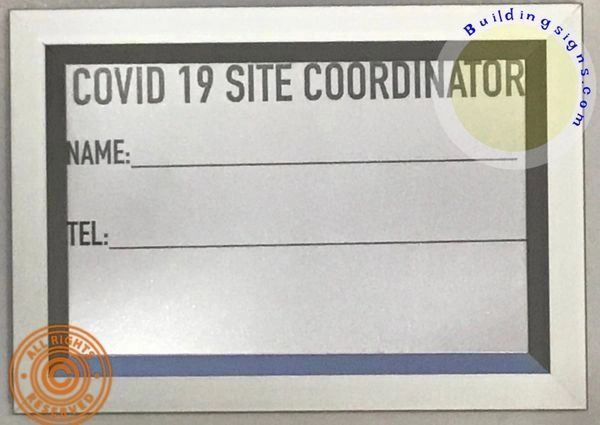 Covid19 site coordinator frame (Aluminium, Front Load, 8.5x5.5)