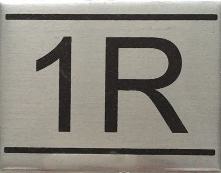 APARTMENT NUMBER SIGN – 1R- BRUSHED ALUMINUM