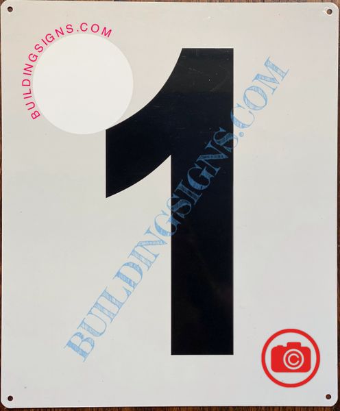 NUMBER 1 SIGN - WHITE (ALUMINUM SIGNS 12x10)- Parking LOT Number Sign