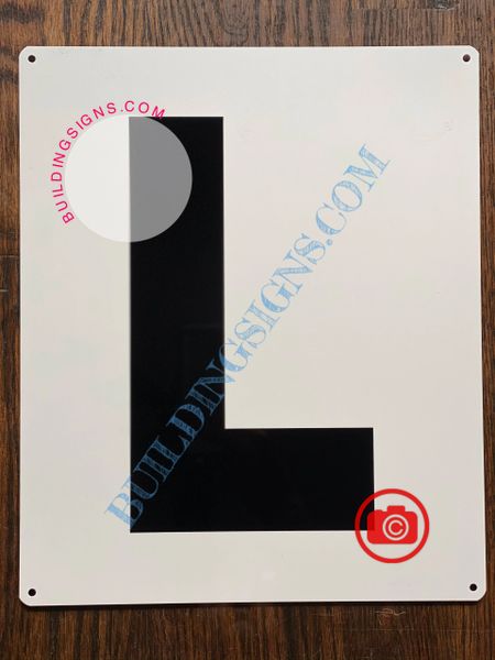 LETTER L SIGN - WHITE (ALUMINUM SIGNS 12x10)- Parking LOT Number Sign