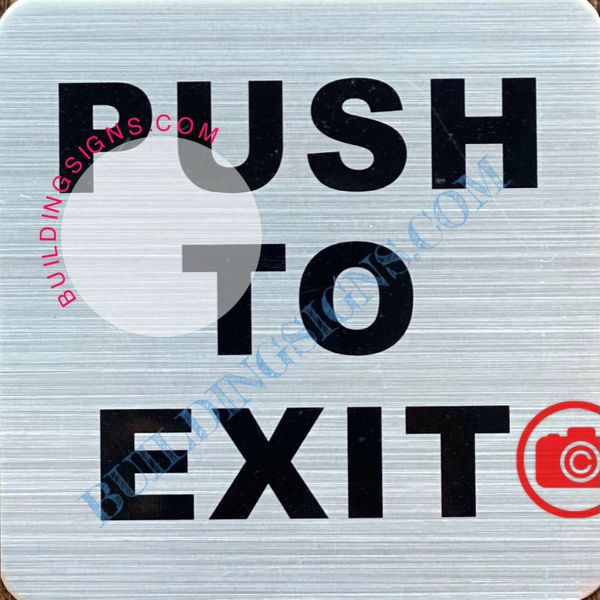 PUSH TO EXIT SIGN (ALUMINUM SIGNS 4X4)