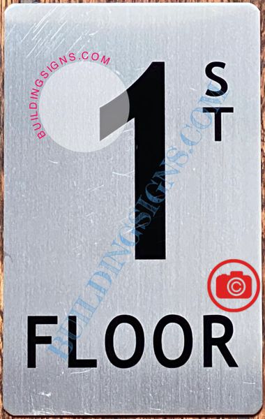 1ST FLOOR SIGN- SILVER (ALUMINUM SIGNS 8x5)