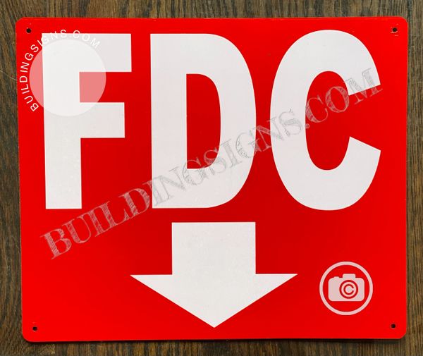 FDC DOWN SIGN- RED BACKGROUND (ALUMINUM SIGNS 10x12)