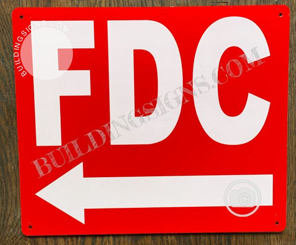 FDC LEFT SIGN- RED BACKGROUND (ALUMINUM SIGNS 10x12)