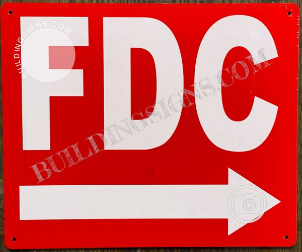 FDC RIGHT SIGN- RED BACKGROUND (ALUMINUM SIGNS 10x12)