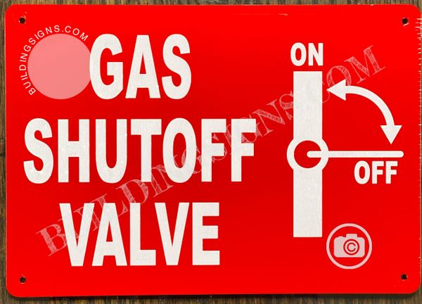 GAS SHUT-OFF VALVE SIGN (ALUMINUM SIGNS 7x10)