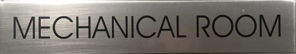 MECHANICAL ROOM SIGN - BRUSHED ALUMINUM