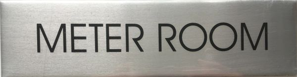 METER ROOM SIGN – BRUSHED ALUMINUM