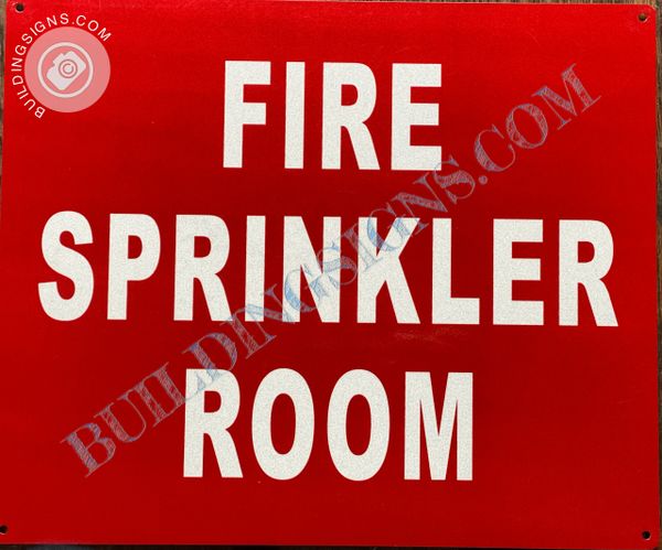 FIRE SPRINKLER ROOM SIGN (ALUMINUM SIGNS 10X12)