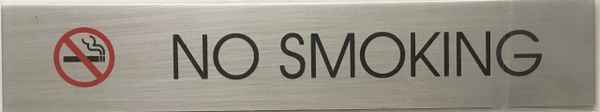 No Smoking SIGN - Brushed Aluminum