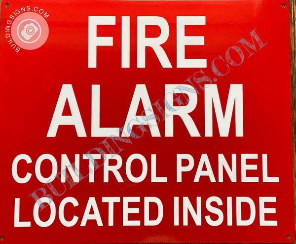 FIRE ALARM CONTROL PANEL LOCATED INSIDE SIGN (ALUMINUM SIGNS 7x10)