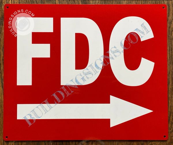 FDC RIGHT SIGN- RED (ALUMINUM SIGNS 10x12)