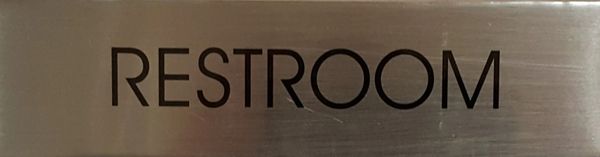 RESTROOM SIGN – BRUSHED ALUMINUM