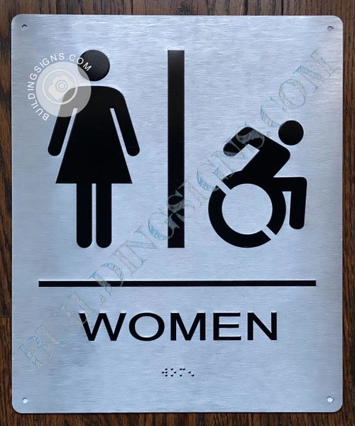 WHEELCHAIR ACCESSIBLE WOMEN RESTROOM SIGN