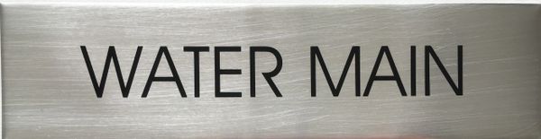 WATER MAIN SIGN – BRUSHED ALUMINUM