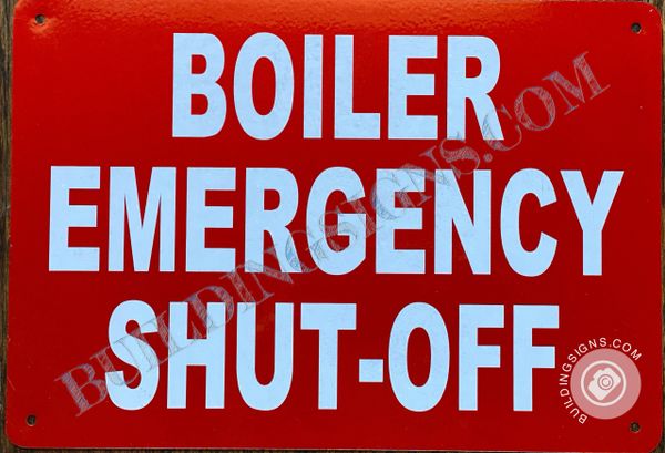 EMERGENCY EXIT ONLY NO RE ENTRY TO BUILDING SIGN- RED BACKGROUND (ALUMINUM SIGNS 6X12)