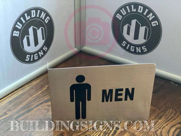 MEN RESTROOM HALLWAY SIGN- 3D (ALUMINUM SIGNS 7X10)