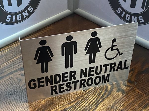 GENDER NEUTRAL RESTROOM HALLWAY SIGN (ALUMINUM SIGNS 7X10)