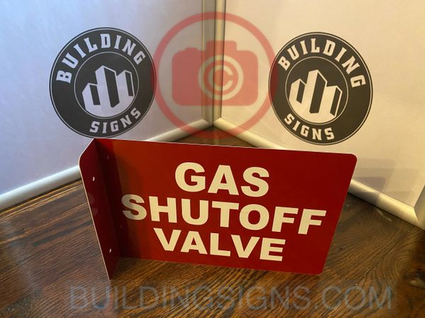 GAS SHUTOFF VALVE HALLWAY SIGN (ALUMINUM SIGNS 7X10)
