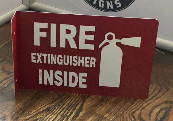 FIRE EXTINGUISHER INSIDE SIGN- 3D (ALUMINUM SIGNS 7X10)