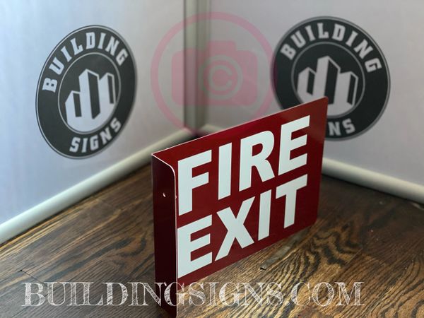 FIRE EXIT HALLWAY SIGN (ALUMINUM SIGNS 7X10)