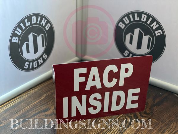 FACP INSIDE HALLWAY SIGN (ALUMINUM SIGNS 7X10)