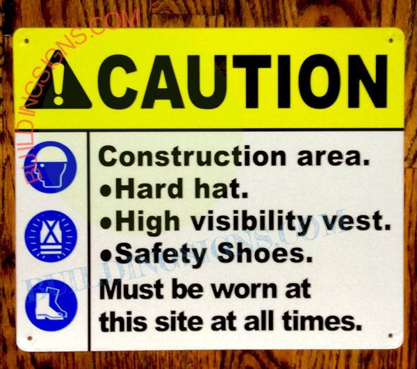 CAUTION CONSTRUCTION AREA SIGN (ALUMINUM SIGNS 10 X 12)