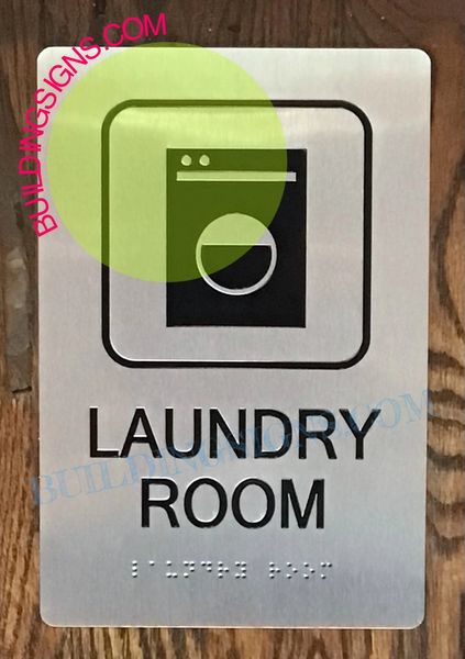 Laundry Room Sign Silver (ALUMINUM SIGNS 6x9)