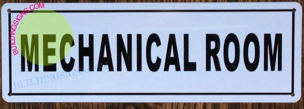 MECHANICAL ROOM SIGN- WHITE