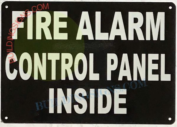 FIRE ALARM CONTROL PANEL INSIDE SIGN (ALUMINUM SIGNS 7x10)