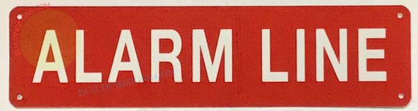 ALARM LINE SIGN (ALUMINUM SIGNS 3X12)