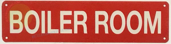 BOILER ROOM SIGN (ALUMINUM SIGNS 3X12)