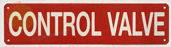 CONTROL VALVE SIGN (ALUMINUM SIGNS 3X12)