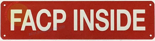 FACP INSIDE SIGN (ALUMINUM SIGNS 3X12)