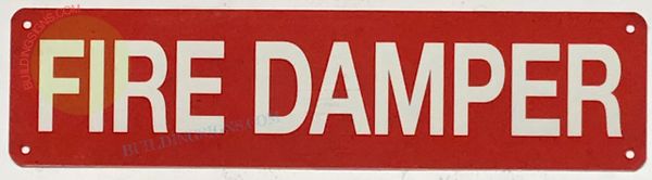 FIRE DAMPER SIGN (ALUMINUM SIGNS 3X12)