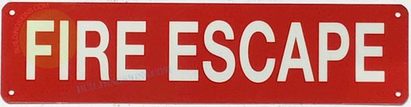 FIRE ESCAPE SIGN (ALUMINUM SIGNS 3X12)