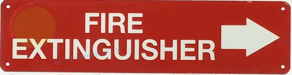 FIRE EXTINGUISHER RIGHT SIGN (ALUMINUM SIGNS 3x12)