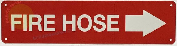 FIRE HOSE RIGHT SIGN (ALUMINUM SIGNS 3X12)