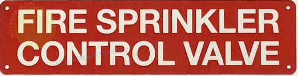 FIRE SPRINKLER CONTROL VALVE SIGN (ALUMINUM SIGNS 3X12)