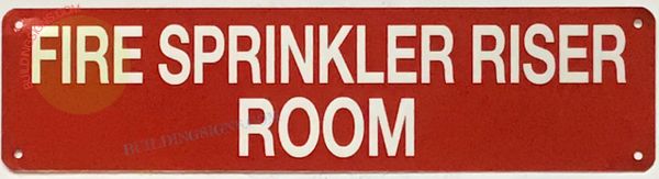 FIRE SPRINKLER RISER ROOM SIGN (ALUMINUM SIGNS 3X12)